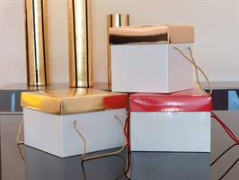 SCAT. CAPPELLIERA C/CORD 23x23x23 BIANCO/ORO 1KG.