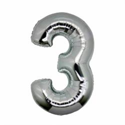 PALLONE FOIL ARGENTO CM. 100 NUMERO 3