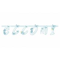 FESTONE LETTERE ECCOMI  CELESTE