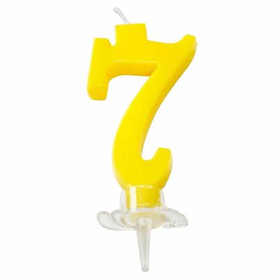 CANDELINA MINI NUMERALE CM.7 NR.7 GIALLA