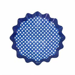 PIATTI CARTA ONDA CM.27 STELLE BLU PZ.8