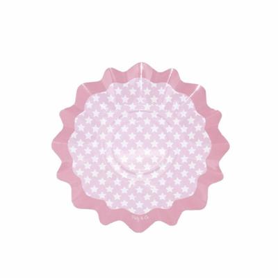 PIATTI CARTA ONDA CM.21 STELLE ROSA PZ.8