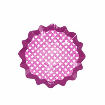 PIATTI CARTA ONDA CM.21 STELLE FUXIA PZ.8