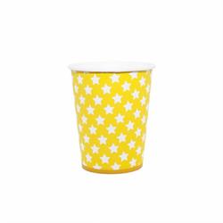 BICCHIERE CARTA 200CC STELLE GIALLO PZ.8