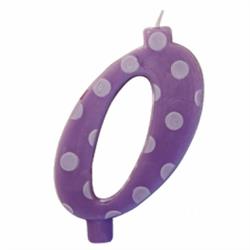 CANDELINA NUMERALE MAX  CM.12 NR.0 POIS LILLA