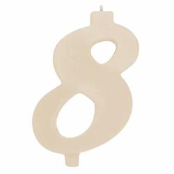 CANDELINA NUMERALE MAX  CM.12 NR.8 AVORIO