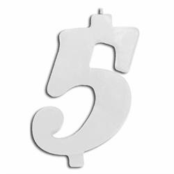 CANDELINA NUMERALE MAX  CM.12 NR.5 BIANCA