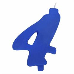CANDELINA NUMERALE MAX  CM.12 NR.4 BLU'