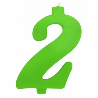 CANDELINA NUMERALE MAX  CM.12 NR.2 VERDE