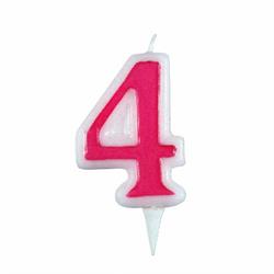 CANDELINA NUMERALE CM.9 NR.4 ROSA