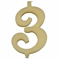 CANDELINA NUMERALE MAX  CM.15 NR.3 AVORIO