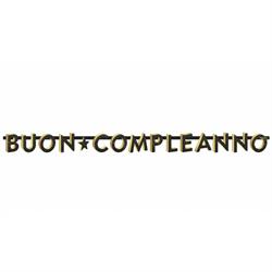 FESTONE LETTERE BUON COMPLEANNO BLACK/GOLD CM.235