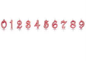 CANDELINA MINI NUMERALE CM.7 NR.1 ROSSA GLITTER