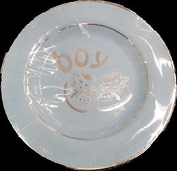 PIATTI CARTA CM.27 PZ. 8 BOY SILVER CELESTE