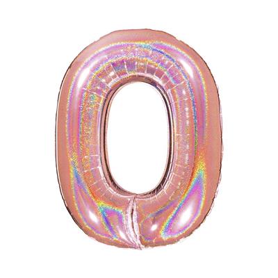 PALLONE FOIL GLITTER    ROSE GOLD CM.100 NUMERO 0