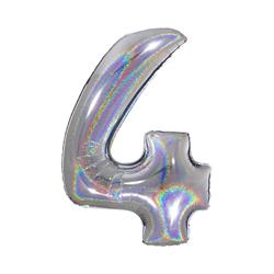 PALLONE FOIL GLITTER    SILVER CM.100 NUMERO 4