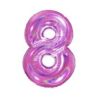 PALLONE FOIL GLITTER    FUXIA CM.100 NUMERO 8