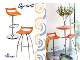 SGABELLO DIABLITO H. 80 INOX ARANCIO