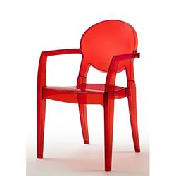 POLTRONA IGLOO POLICARB. TRASP. ROSSO