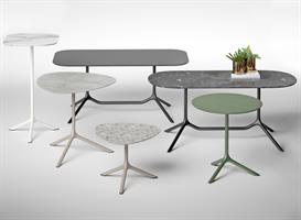 BASE TRIPE' DOPPIO FISSO H.73 ACCIAIO VERN.BIANCO