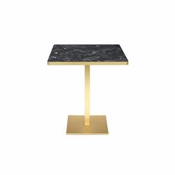 PIANO TAVOLO LAMINATO 80X80 MARMO NERO BORDO OTTONATO SP.3