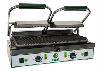 PIASTRA GHISA DOPPIA CM. 48X23 RIGATA SOPRA E SOTTO