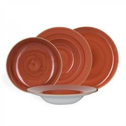 PIATTO CH. STONECAST D. 28,8 PIANO ROSSO MATTONE