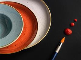 PIATTO CH. STONECAST D. 28,8 PIANO ROSSO MATTONE