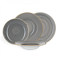 PIATTO CH. STONECAST D. 24,8 FONDO GRIGIO