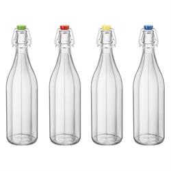 BOTTIGLIA VETRO OXFORD  LT. 1 CON TAPPO ASSORTITO