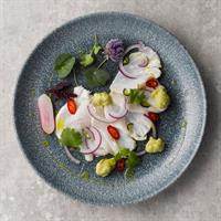 PIATTO CH. PRINTS RAKU  PIANO D.29 BLU TOPAZIO ###