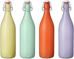 BOTTIGLIA VETRO SATINATO GIARA LT.1 VERDE     EEE