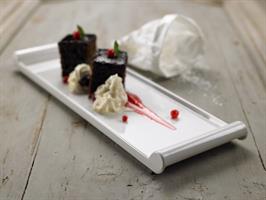 VASSOIO RETT. MELAMINA  BIANCO 36X11X2,5H LE PERLE