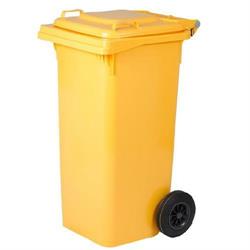 CONTENITORE N.U. LT.240 CON RUOTE E COPER. GIALLO