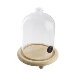 CLOCHE CON BASE IN LEGNO PER AFFUMICATORE D.12X16H.