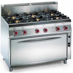 CUCINA A GAS 6 FUOCHI CON FORNO GAS XL 120X73X90H