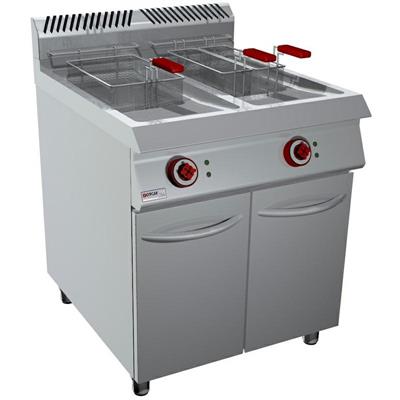 FRIGGITRICE GAS 21+21 Lt. 80X90X90H. VASCA PULITA kW.38