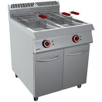 FRIGGITRICE GAS 21+21 Lt. 80X90X90H. VASCA PULITA kW.38