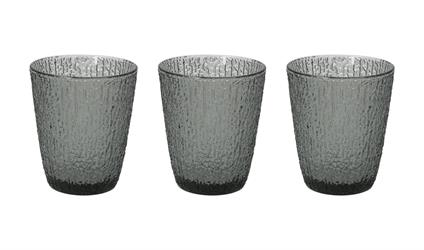SET 3 BICCHIERI  DAVOR GLASS GRIGIO