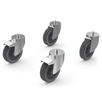 SUPPORTO BASE IN ACCIAIO INOX  90X73X91 X ABBATTITORE+KIT RUOTE