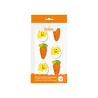 DECORI IN ZUCCHERO CAROTE E PULCINI PZ.6