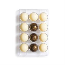 STAMPO CIOCCOLATO MEZZA SFERA D.50 12 IMPRO. POLICARBONATO