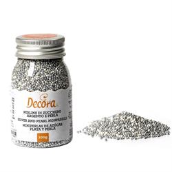 PERLINE DI ZUCCHERO GR. 100 ARGENTO/PERLA