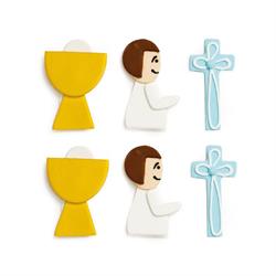 DECORI IN ZUCCHERO PZ.6 COMUNIONE BIMBO