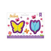SET 2 TAGLIAPASTA FIORE E FARFALLA CM.8