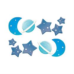 DECORI IN ZUCCHERO LIGHT BLUE GALASSIA PZ.10