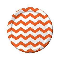 PIATTI CARTA CM.22 PZ.8  RIGHE ARANCIO