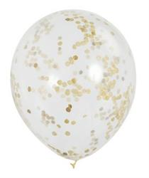 PALLONI 12 TRASPARENTE CONFETTI GOLD PZ.6