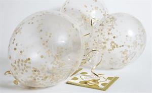 PALLONI 12 TRASPARENTE CONFETTI GOLD PZ.6