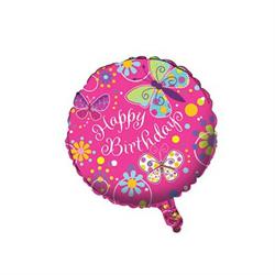 PALLONE FOIL FARFALLE CM.45 HAPPY BIRTHDAY